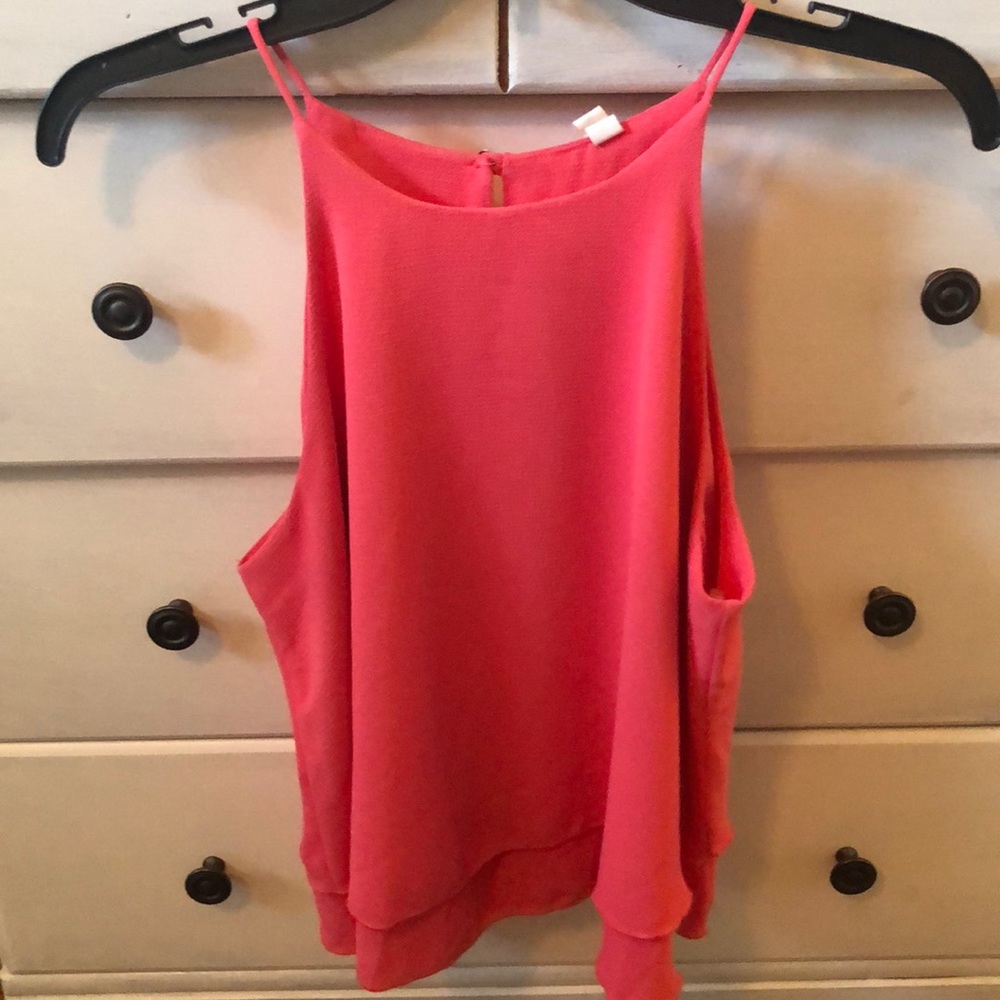 Pink high neck tank top